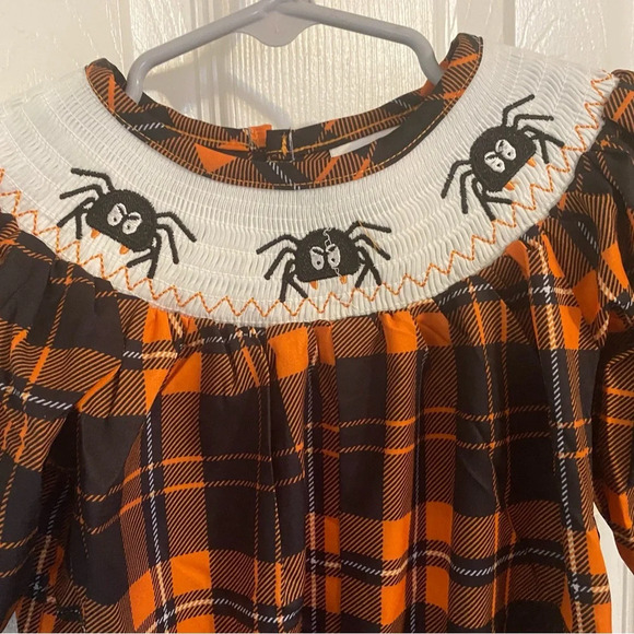 New Smocked Halloween Bubble Romper - Picture 4 of 6